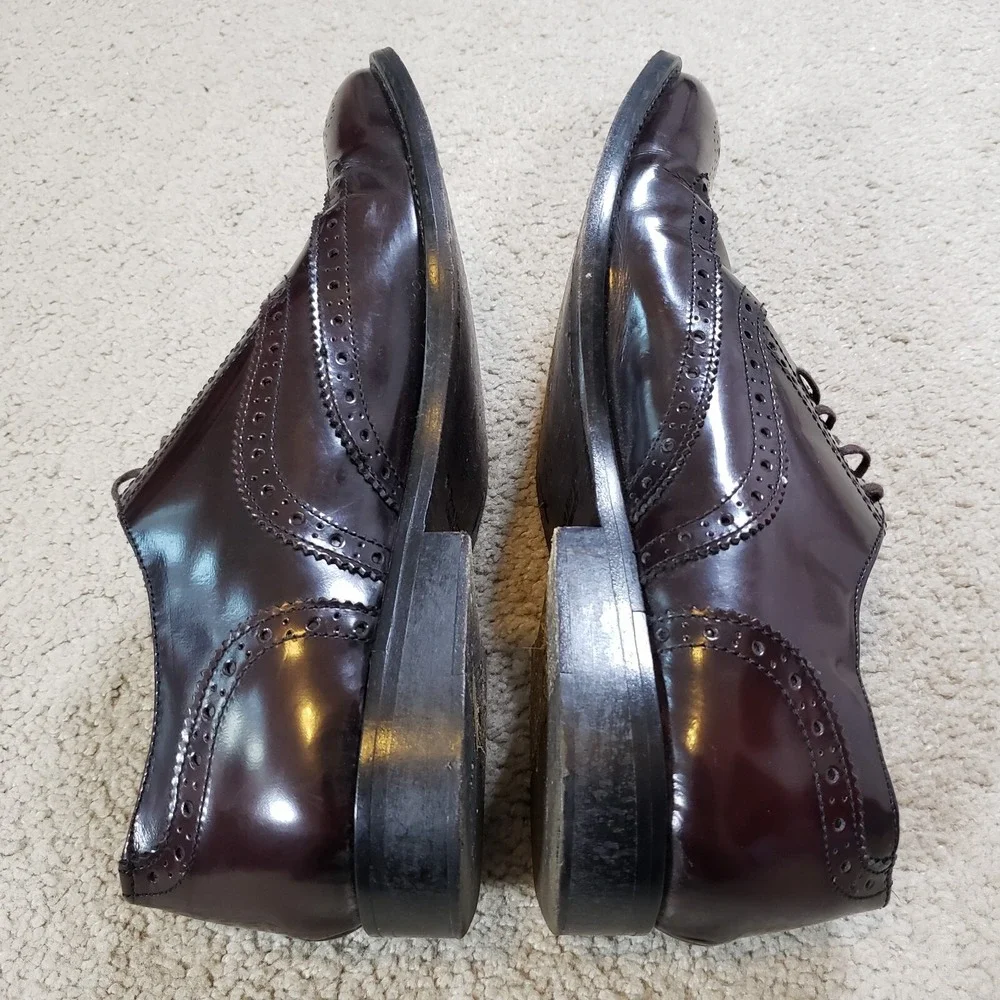 To Boot New York Adam Derrick Men Shoes 8 Burgundy Leather Wingtip Oxford Brogue